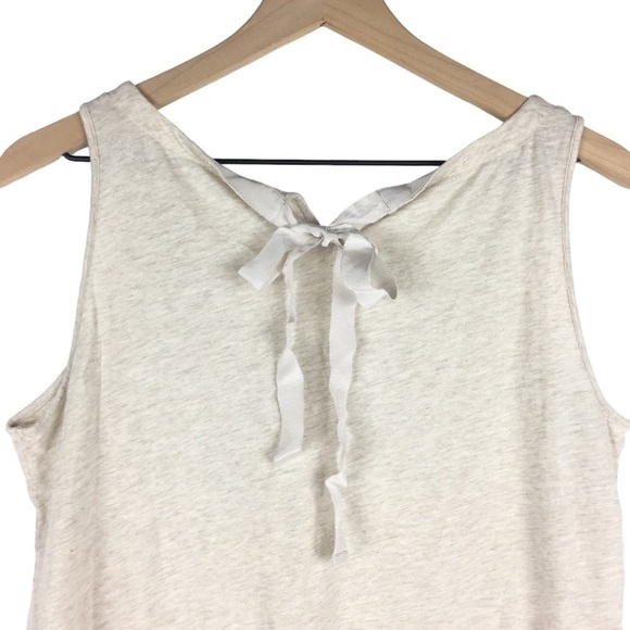LOFT Tank Top Keyhole Tie Back Beaded Neckline Sleeveless Boho Minimalist Medium - Picture 4 of 9
